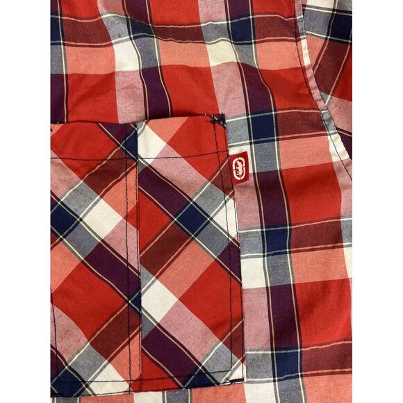 ECKO UNLTD Button-Up Shirt Mens 3XB‎ Short Sleeve Plaid Red Black White - Picture 2 of 7